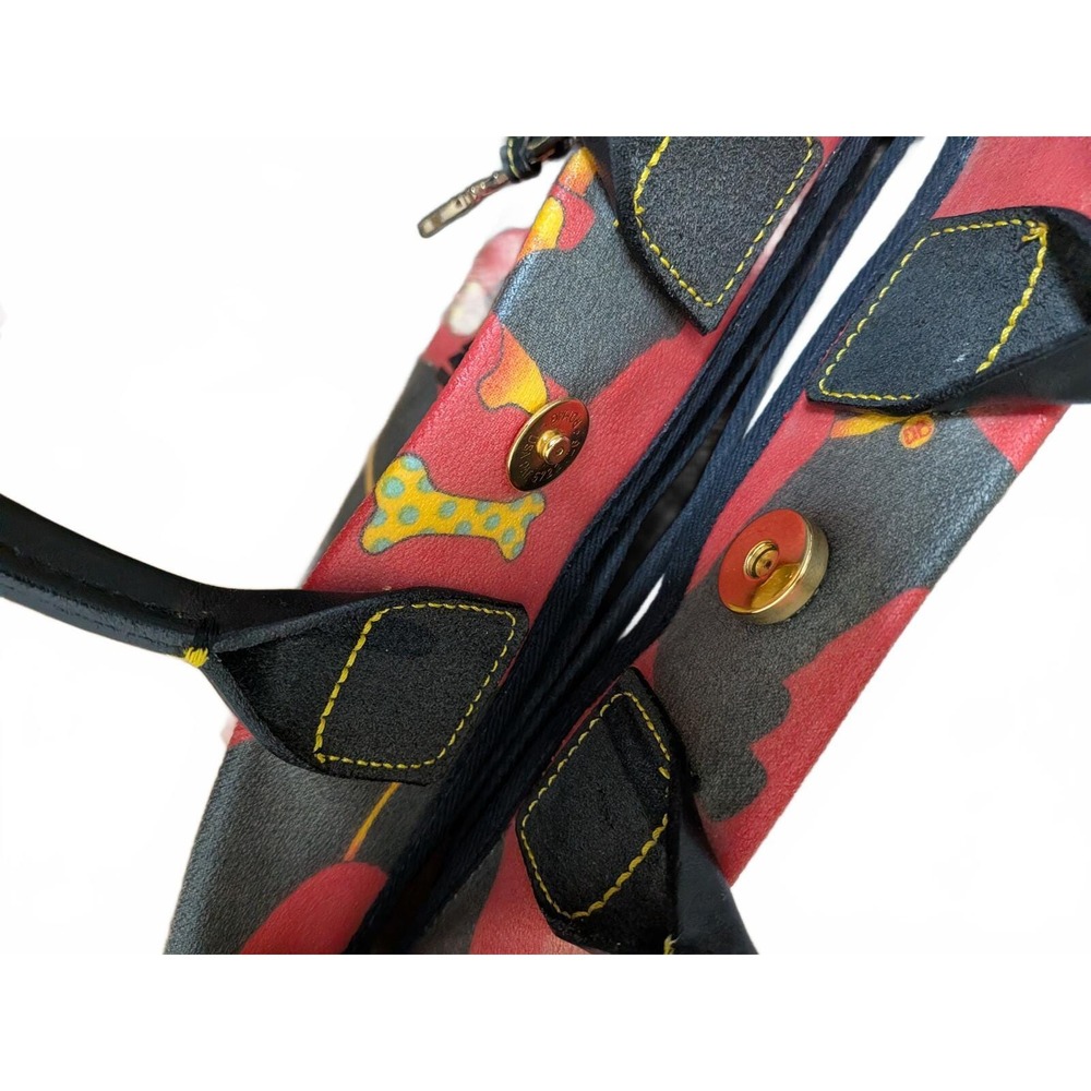AUTHENTIC Vintage Dooney & Bourke Scottie Dog Red Satchel "Made in USA" V1 Y2K - Picture 4 of 6